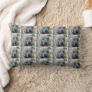 Brindle Pit Bull Puppy by Shirley Taylor Lumbar Cushion