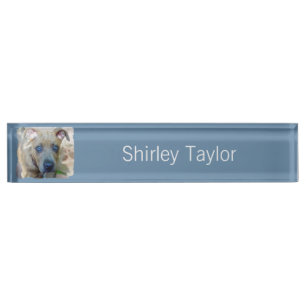 Brindle Pit Bull Puppy by Shirley Taylor Nameplate