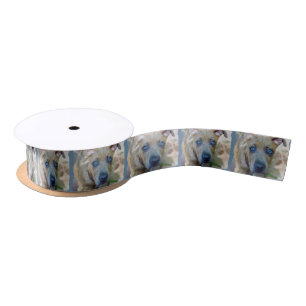 Brindle Pit Bull Puppy by Shirley Taylor Satin Ribbon