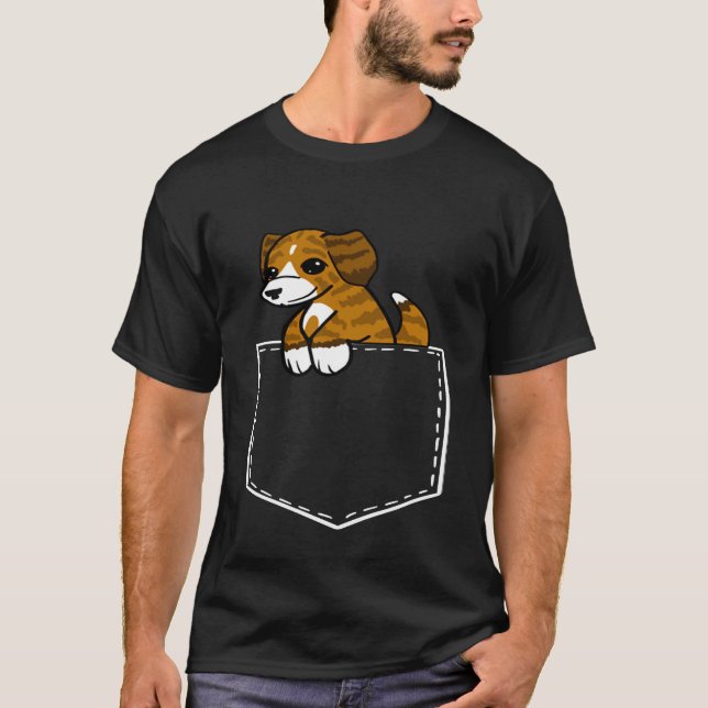 Brindle Pitbull Pocket T-Shirt (Front)