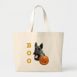 Brindle Scottish Terrier Boo Large Tote Bag