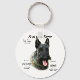 Brindle Scottish Terrier History Key Ring