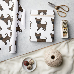 Brindle Smooth Coat Chihuahua Cute Dog Pattern Wrapping Paper