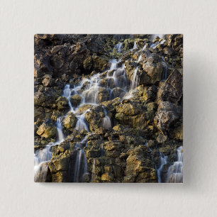 Brine falls from volcanic rock drop off 2 15 cm square badge