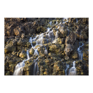 Brine falls from volcanic rock drop off photo print