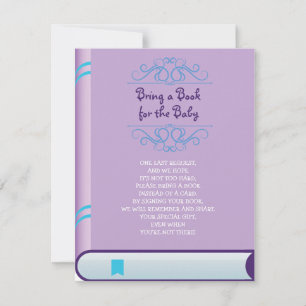BRING A BOOK Baby Purple Violet Cover Shower Card