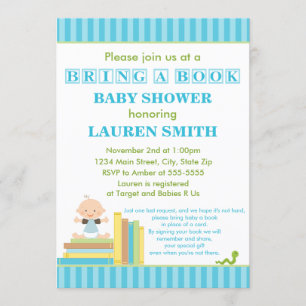 Bring A Book Baby Shower Invitation 5x7 Card