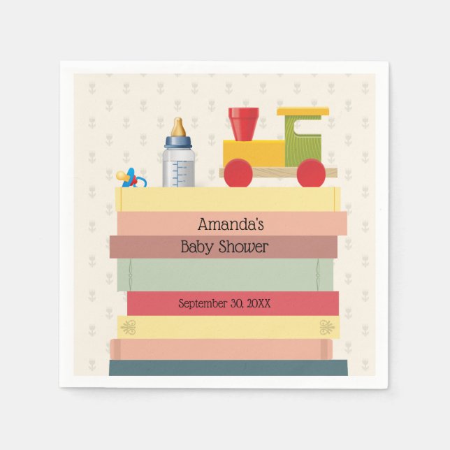 Bring a Book Baby Shower Napkin (Front)