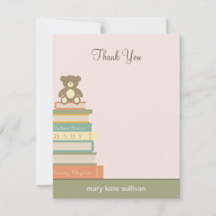 Bring A Book Baby Shower Thank You Cards (Pink)