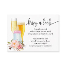 Bring a Book Bubbles Pink Baby Shower Insert