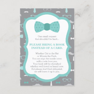 Bring A Book Card, Little Man, Baby Shower Enclosure Card