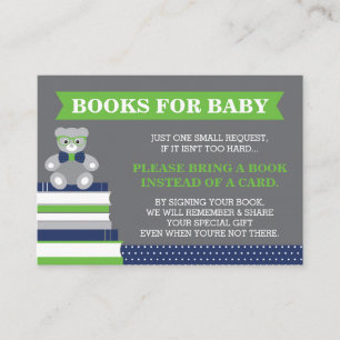 Bring A Book Card, Little Man, Teddy Bear Enclosure Card
