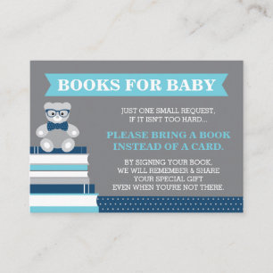 Bring A Book Card, Little Man, Teddy Bear Enclosure Card