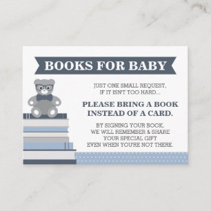 Bring A Book Card, Little Man, Teddy Bear Enclosure Card