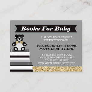 Bring A Book Card, Little Man, Teddy Bear Enclosure Card