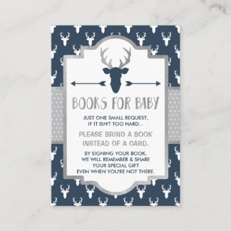 Bring A Book Card, Woodland Deer, Baby Shower Enclosure Card