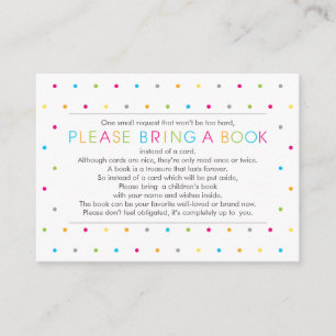 Bring a Book Colour Dots Modern Clean Insert Cards