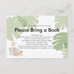 Bring a Book Cute Safari Animals Insert Card