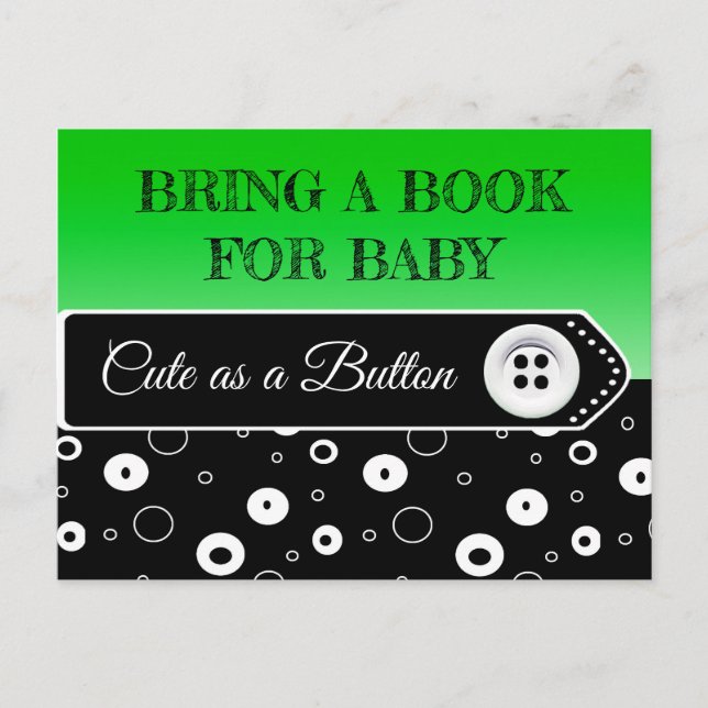 Bring a Book for Baby Baby Shower Card (Front)