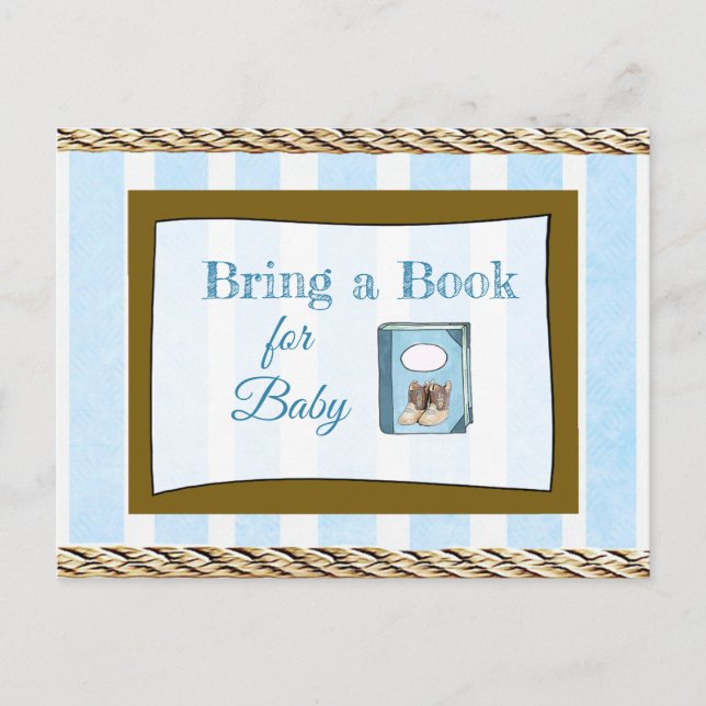 Bring a Book for Baby Baby Shower Card (Front)