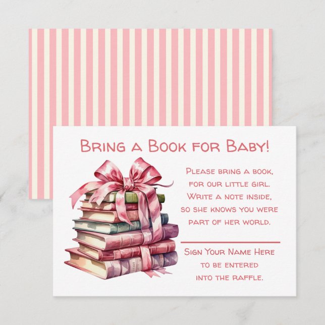 Bring a Book for Baby | Baby Shower  Enclosure Card (Front/Back)