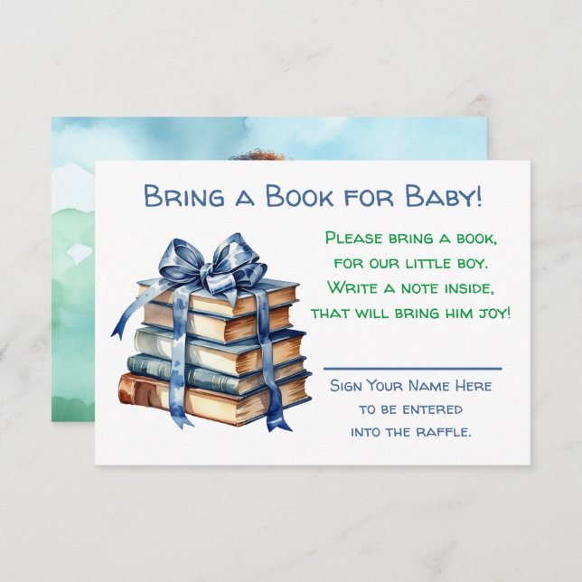 Bring a Book for Baby | Baby Shower  Enclosure Card (Front/Back)