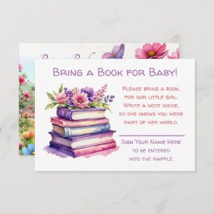 Bring a Book for Baby Girl's Baby Shower Enclosure Card