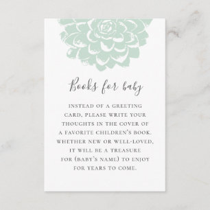 Bring a book for baby. Mint succulent request Enclosure Card