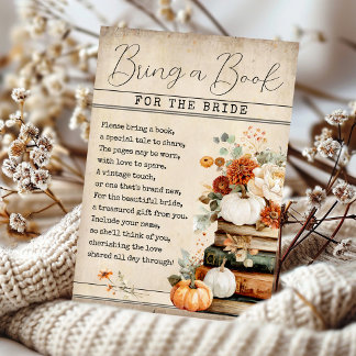 Bring a Book for the Bride Fall Bridal Shower Enclosure Card