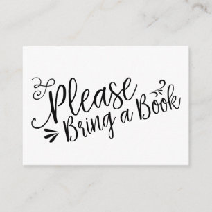 Bring a Book Insert Card, Custom Colours