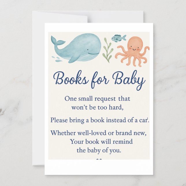 "Bring a Book Instead of a Card – Baby Shower Inse (Front)