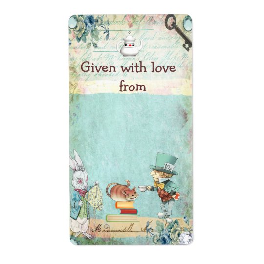 Bring a Book Mad Hatter Wonderland Bookplates Shipping Label