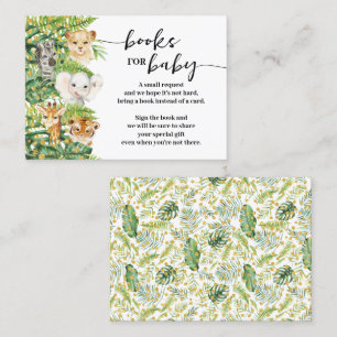 Bring a Book Safari Animals Baby Shower Card