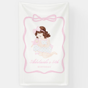 Bring a Doll Birthday Preppy Grandmillennial Banner