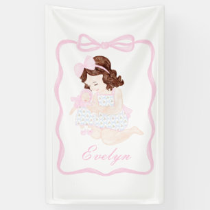 Bring a Doll Birthday Preppy Grandmillennial Banner