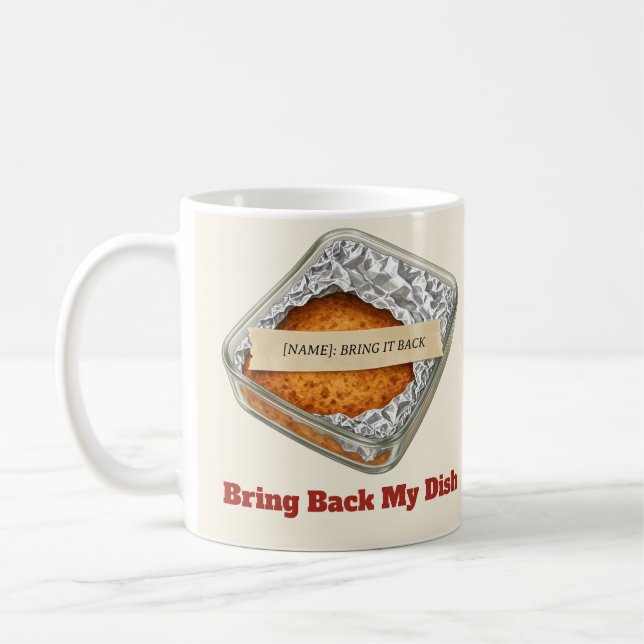 Bring Back My Dish Personalised Potluck Mug (Left)