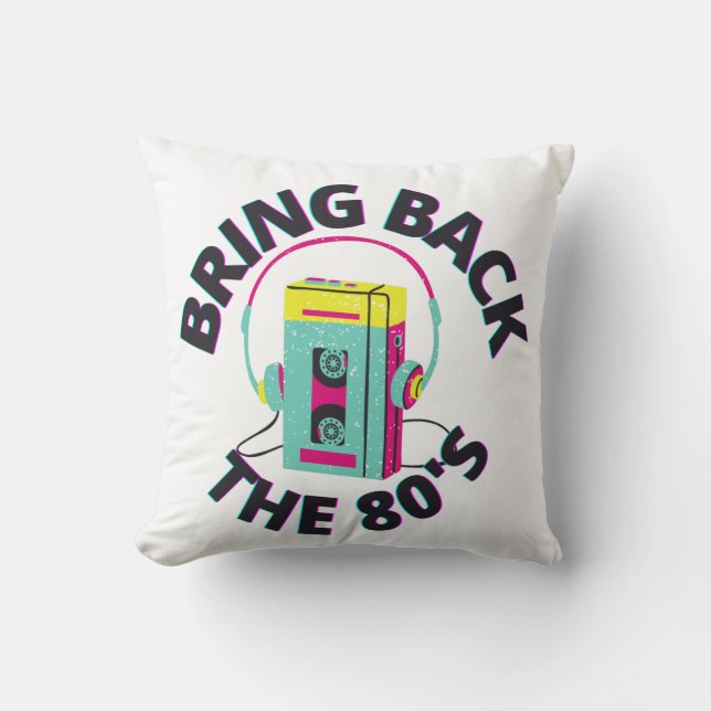 Bring back the 80s Retro Music Cushion (Front)