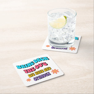 Bring Back the ’80s Square Paper Coaster