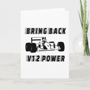 Bring back V12 power Race Car Silhouette Card