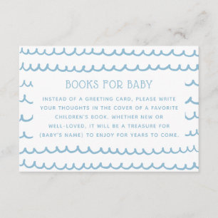 Bring book for baby request. Blue nautical waves Enclosure Card