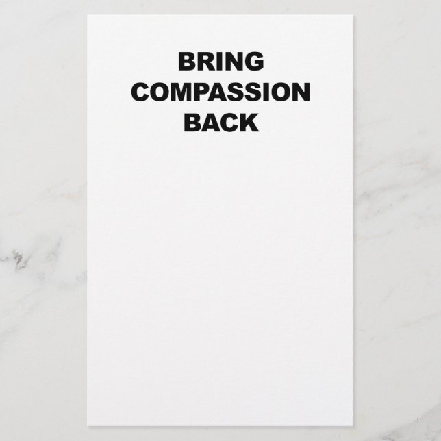 Bring Compassion Back Stationery (Front)
