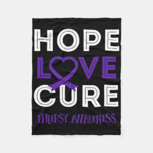 Bring Epilepsy Awareness To Bring Hope Love Cure Fleece Blanket