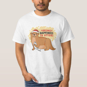 Bring Happiness to Otters Funny Christmas Otter T-Shirt