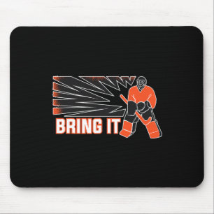 Bring It Ice Hockey Player Mouse Pad