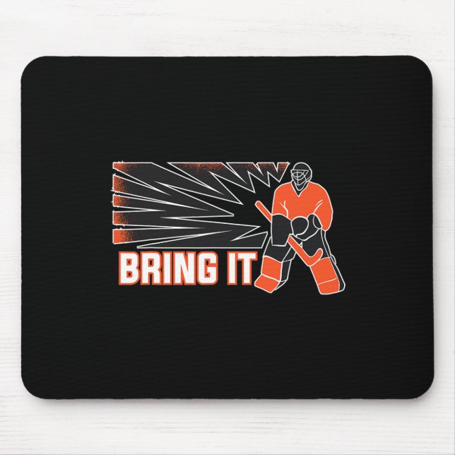 Bring It Ice Hockey Player  Mouse Pad (Front)