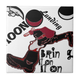 Bring It On – Playful Christmas & Space Mashup Ceramic Tile