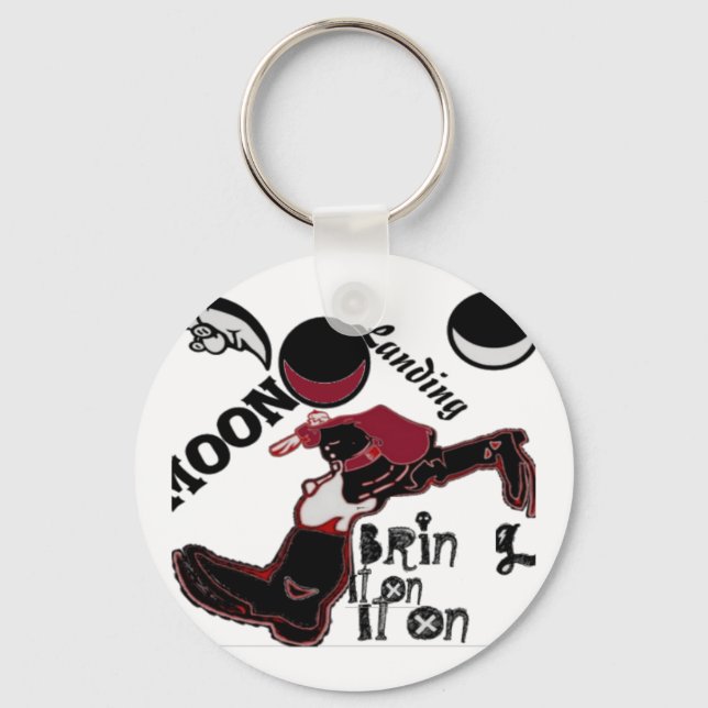 Bring It On – Playful Christmas & Space Mashup Key Ring (Front)