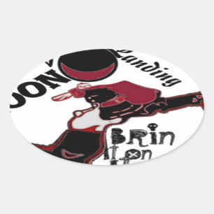 Bring It On – Playful Christmas & Space Mashup Oval Sticker