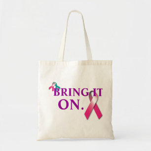 Bring it on tote - pink ribbon bag