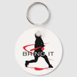 Bring it Red Batter Softball Key Ring